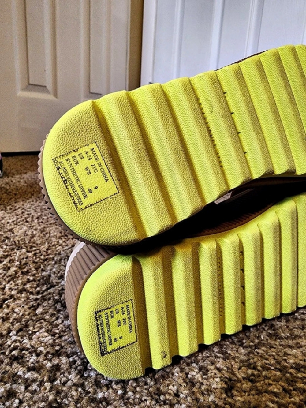 Reef Platform Sandals Sand + Lime US 9 - Picture 5 of 6